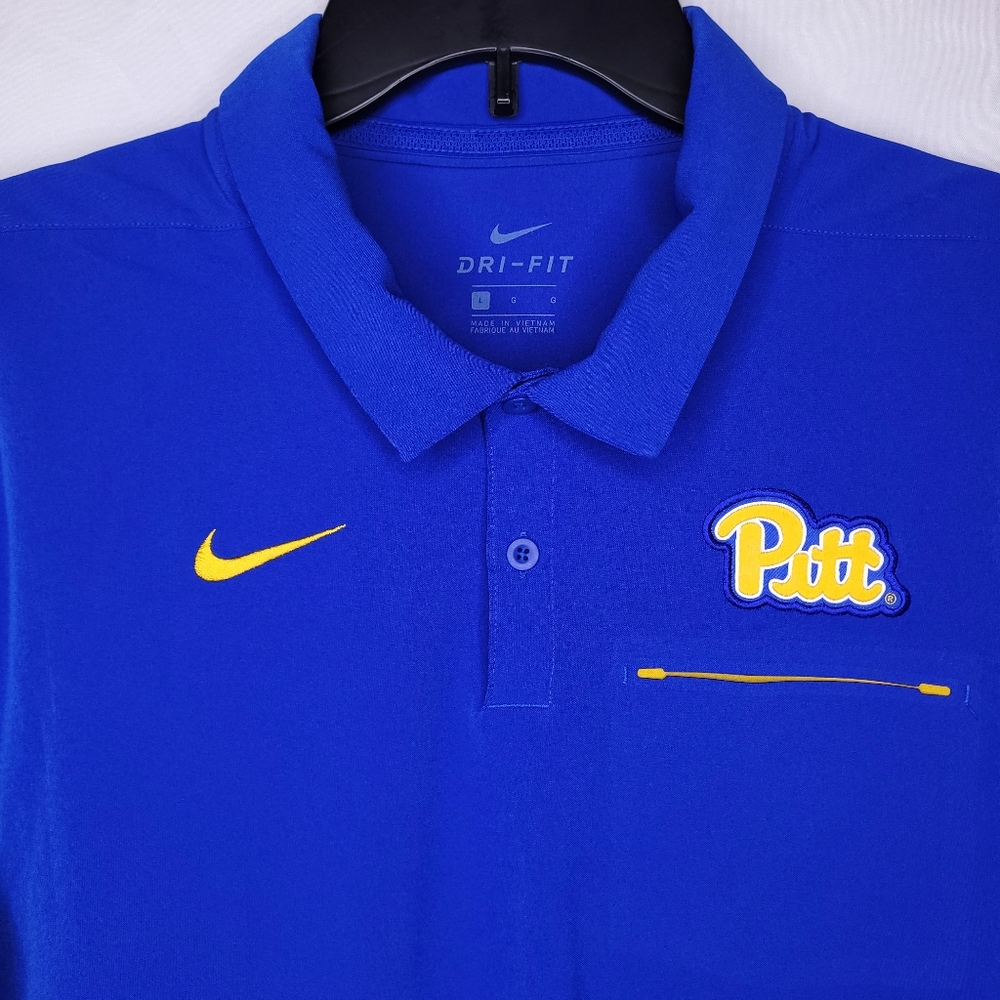 Nike Blue and Yellow Men's Polo Shirt